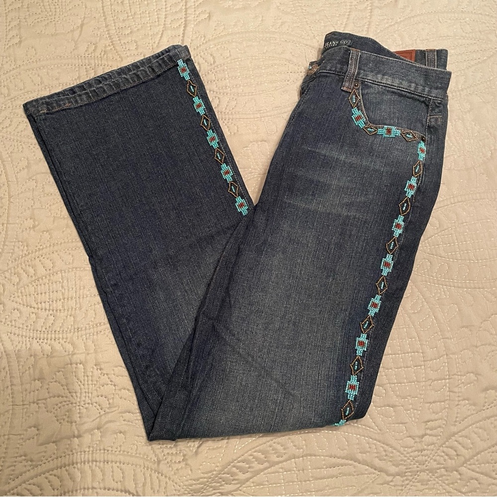 FINAL PRICE DROP!Ralph Lauren jeans with turquoise beading. Women’s size 10